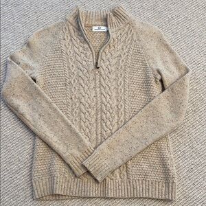 Men's Beige Cable Knit Sweater